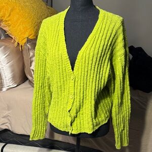 Forever 21 Lime Green Cardigan Sweater